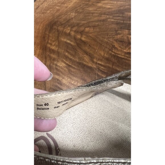 Dansko Woman’s 40 US 10 gold leather Shari Chunky platform sandals hook loop - Picture 8 of 9